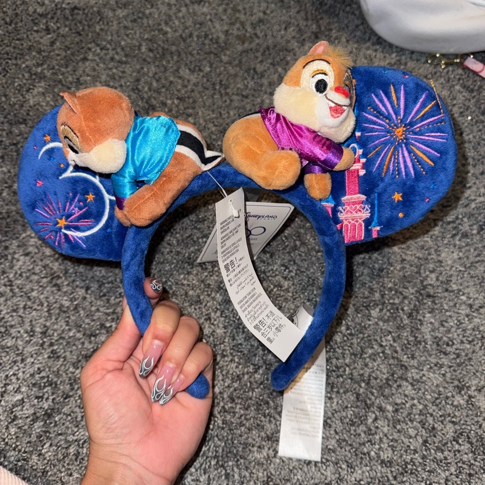 Paris Disneyland Blue Chip and Dale Fireworks 30th anniversary Headband